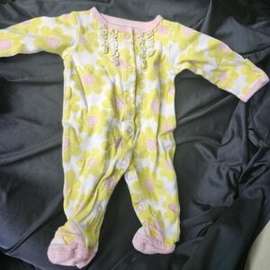 Carter's Yellow and Pink Floral Footie